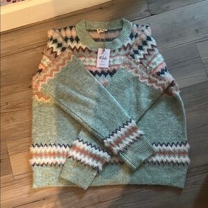 Lola Mint and Coral Knit Sweater